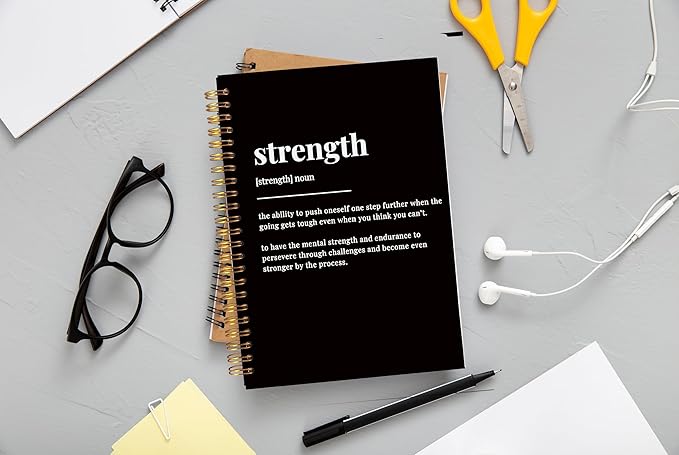 Inspirational Spiral Notebook,Inspirational Journal,Inspirational Journal for Women Men Writing,Grit Spiral Notebook 8.3×5.5 Inch