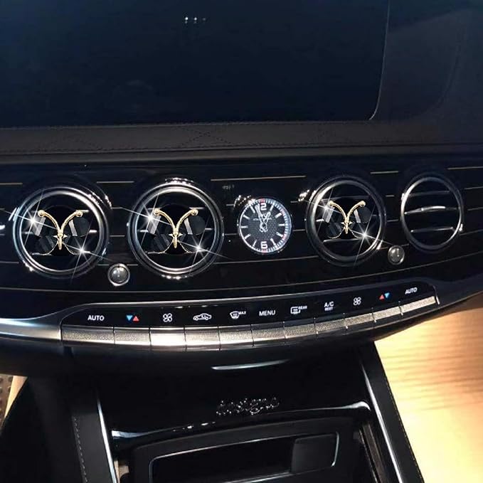 3 Pcs Butterfly Air Vent Clips,Car Air Fresheners Vent Clips Long Lasting Car Diffuser Interior Decor Charm Car Decoration Cute Accessories for Women Girls,Automotive Air Fresheners (Black, 3)