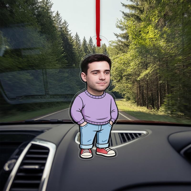 I'm Just A Chill Guy Ornament with Custom Photo, Funny Personalized Christmas Ornament, Holiday Humor Keepsake Acrylic Ornament – Personalized Christmas Tree Decoration, Custom