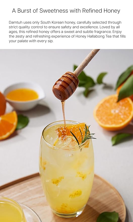 Damtuh Honey Jeju Hallabong Tea 2.2lb (35.3 fl oz) – Traditional Korean Tangerine Marmalade Preserve, Sweet Honey Fruit Tea