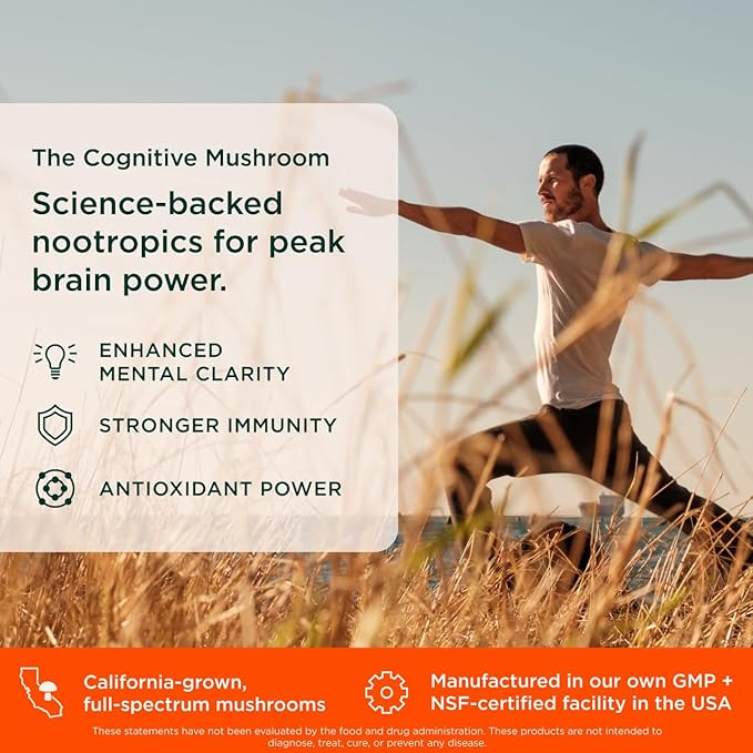 Genius Lion's Mane Soft Chews Supplement – Nootropic Mushroom for Focus, Clarity, Memory, Energy, Brain Health Support – Salted Caramel Flavor