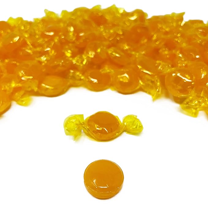 Butterscotch Hard Candy Disks - 3 lbs - Butter Scotch Flavored Old School Classic Hard Candies - Bulk American Vintage Candy Assortment - Individually Wrapped, 48 oz.