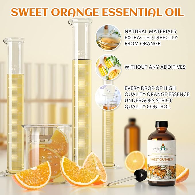 EVOKE OCCU Orange Essential Oil for Clean Diffuser Hair Spray, DIY Candle and Soap - 4 Fl Oz