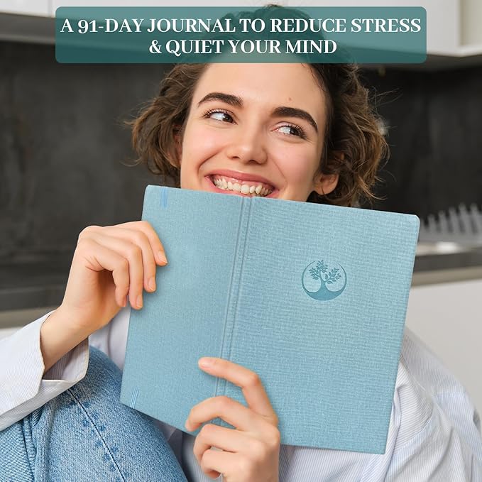 Mental Health & Anxiety Journal, 91 Days Mood Tracker Journal for Mindfulness, Self Care & Stress Relief, Guided CBT Journal with Mental Health Coloring Book Pages & Dream Diary to Record, Wellness Gifts for Women Men