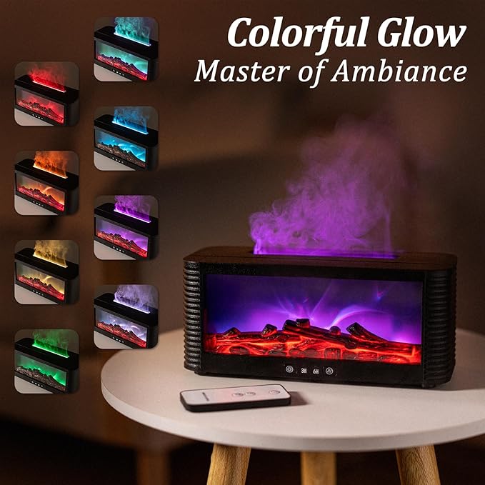 Essential Oil Diffuser for Home, Bedroom Humidifiers, Air Scent Aroma Aromatherapy Ultrasonic Humidifier Machine Timer Small Mini difusor de Aromas para casa Living Room Office Decor Gifts Fireplace