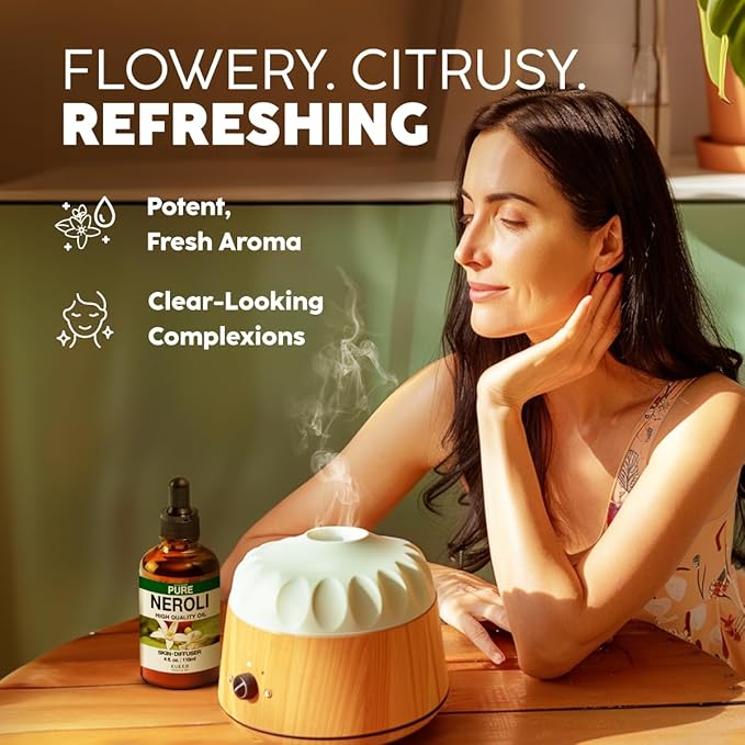 KUKKA Neroli Essential Oils - 4 Fl Oz - for Hair, Skin, Diffuser, Aromatherapy & DIY Soap Making Scent