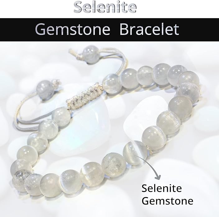 Energy Protection Crystal Handmade Adjustable Bead Bracelet Perfect for Men, Women’s Gift - Gemstone Healing Stretch Bracelet Pulsera Para Hombre Mujer Stocking Stuffer