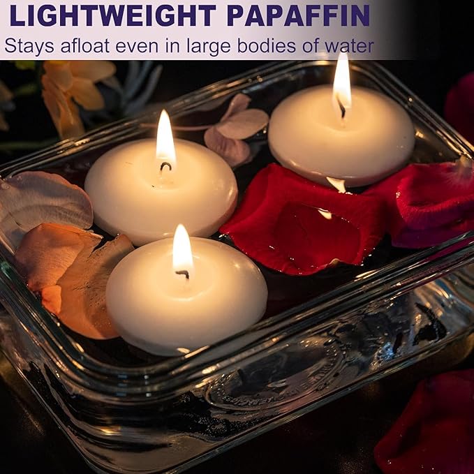 72 Pack 2-Inch Floating Candles - Perfect for Weddings and Events - White