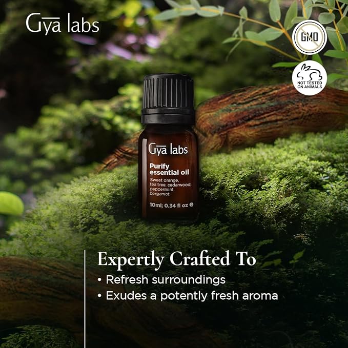 Gya Labs Purify Essential Oil Blend for Diffuser & Skin - Fresh & Cleansing Scent for Aromatherapy, Air Freshener (0.34 fl oz)