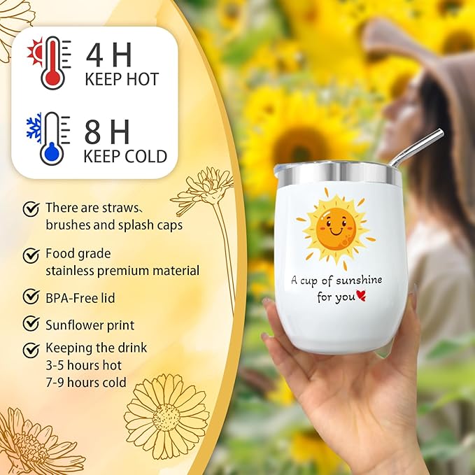 Birthday Gifts for Women, Sunflower Self-Care Package, Sending Sunshine Get Well Gifts for Women, Her, Sister, Mom, Best Friends, Unique Relaxation Spa Basket Perfect for Valentine's Mother's Day