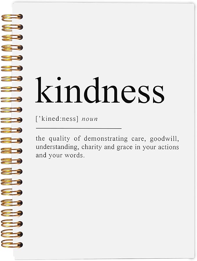 Kindness Definition Inspirational Notebook, Kindness Gifts, Motivational Journal for Women Men, Inspirational Spiral Notebooks 5.5x8.3 Inch