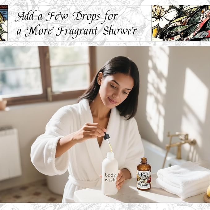 HIQILI Wild Bluebell Fragrance Oil for Candles, Soaps Making, Inspired by J-M.Lone Wild-Blubell, and More DIY Projects, Diffuser, Green Scents for Closets, Drawers - 1 Fl Oz