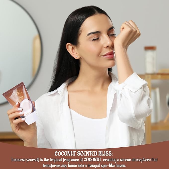 Luxury Spa Gifts for Women – 8 Pc Coconut Scented Bath and Body Set with Bubble Bath, Lotion & More – Luxury Self Care Kit for Wife, Mom, Best Friend, Girlfriend, Anniversary Gift by Draizee