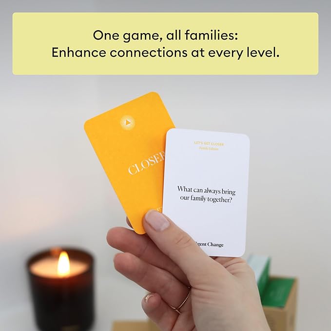 Intelligent Change Get Closer: Family Bonding Question Card Game, Conversation Starters with Fun Questions & Activities, Fun Talking Card Game for Families, Icebreaker Card Deck, 100 Question Cards