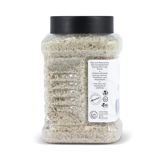 Ankerio Gray Sea Salt - Coarse Grain, Premium Natural Unrefined Salt for Cooking and Food Prep, Kosher Certified, No Additives, Mineral-Rich, Clean Flavor, Premium Pure (5LB Jar)