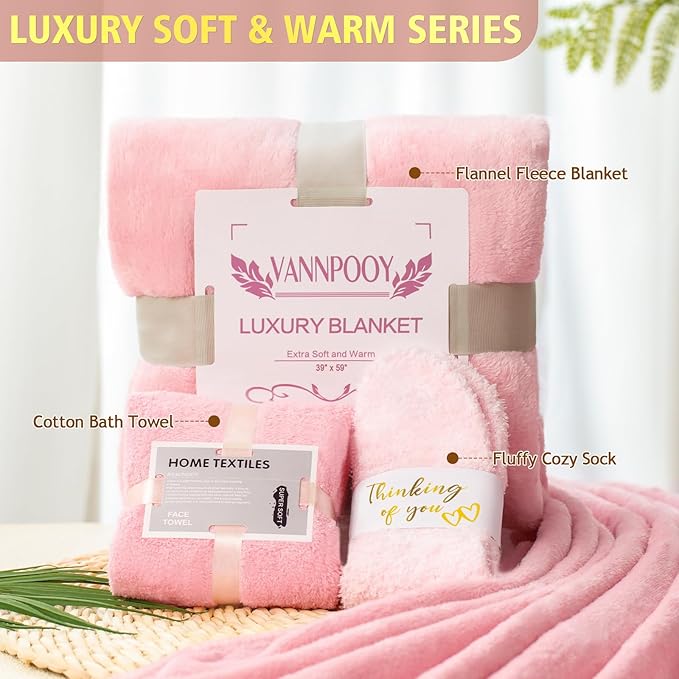 Birthday Gifts for Women, Thinking of You Gift Basket, Get Well Gifts for Women, Unique Self Care Package Relaxing Spa Gift Set, Mothers Day Gift Box for Mom Her Best Friend Wife Sister, Pink