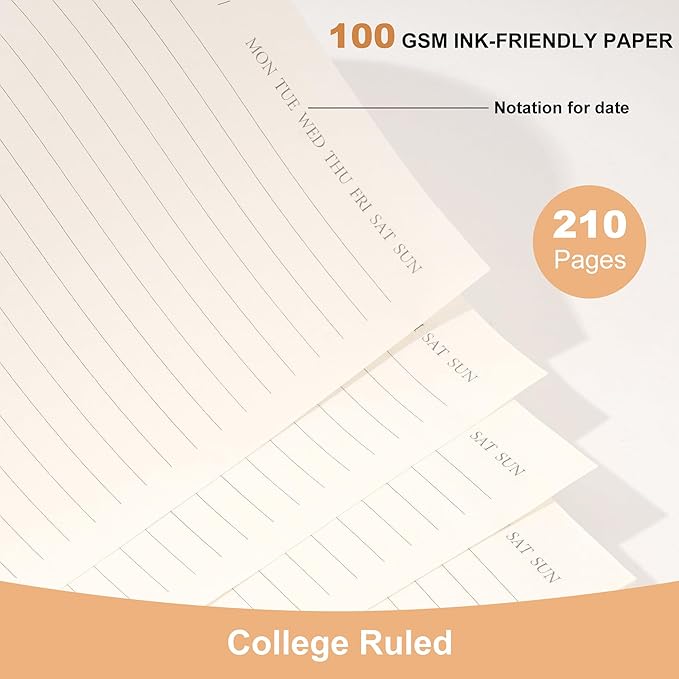 FLYING EAGLE Blue Spiral Notebook College Ruled 8.5 X 11 with Tab Stickers Large Hardcover Notebooks for School Supplies A4 Note Book Journal Notebooks for Work Note Taking Office, 200 Pages