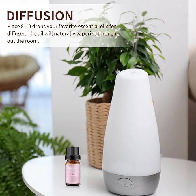 BURIBURI Lotus Essential Oil 100% Pure, Undiluted, Natural, Organic Aromatherapy Lotus Oils 10ML for Diffuser Soap Candle Making Home