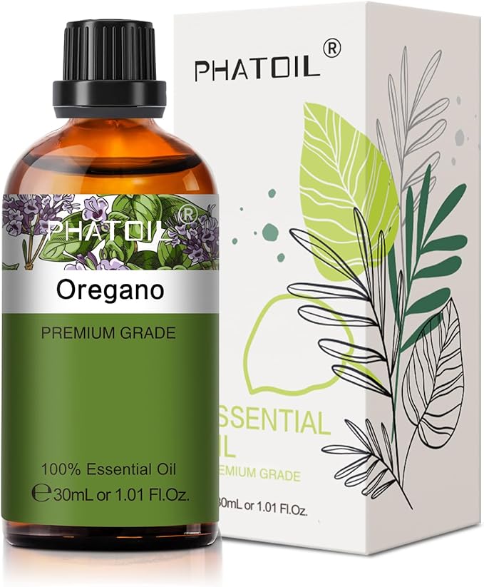 Oregano 1.01fl.oz Essential Oil, PHATOIL Pure Aromatherapy Oils for Diffuser, Humidifier, Perfect for DIY Soap, Candle, Bath Bombs Making(30ml)