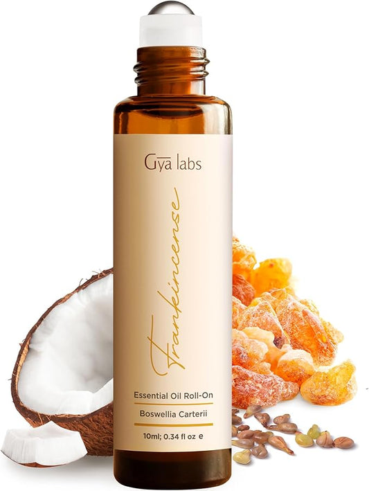 Gya Labs Frankincense Essential Oil Roll On - 0.34 Fl Oz - Travel Size Roller for Camping, Skin, Aromatherapy Relief, Convenience