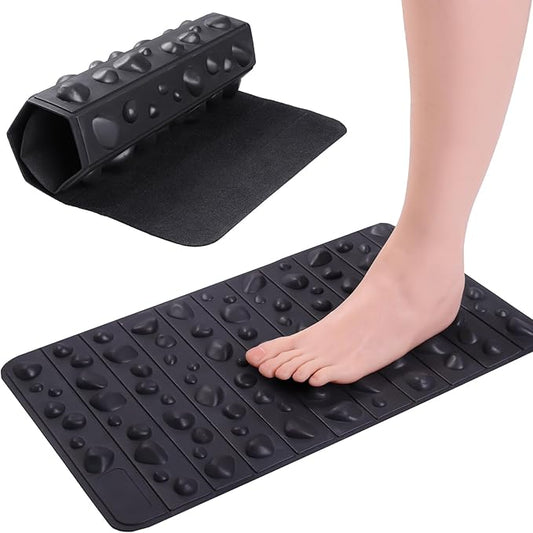 Foot Acupressure Mat, Foldable Foot Massager Mat, Feet Pressure Point Pad, Massage Pad for Relieve Leg Fatigue in Offices, Room, Outdoor(Black)