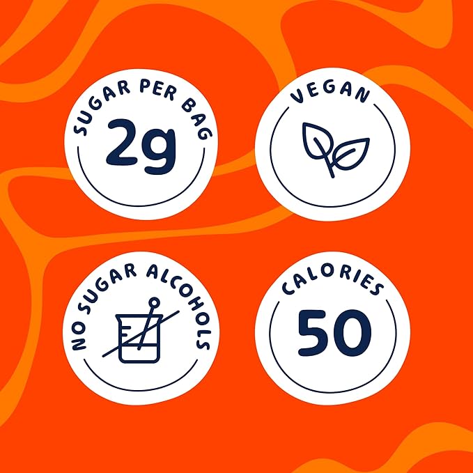 Blobs Gummy Candy 2g Sugar Healthy Gummies - Low Net Carb & Low Calorie - No Sugar Alcohols, Vegan, Gluten Free, No Dyes -1.8 oz per bag (Pack of 6) - Orange Peach Flavor