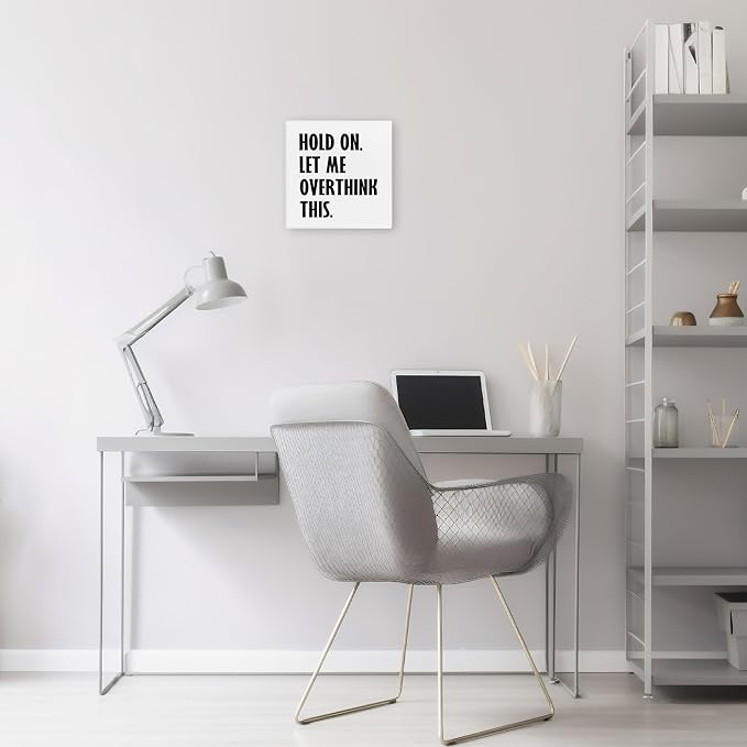 Hold On Let Me Overthink This Framed Canvas Print Poster - 11.8’’ Funny Canvas Artwork Prints - Wall Painting Favors For Friend Family Coworker - Aesthetic Wall Art Decor For Home Bedroom Office - A04