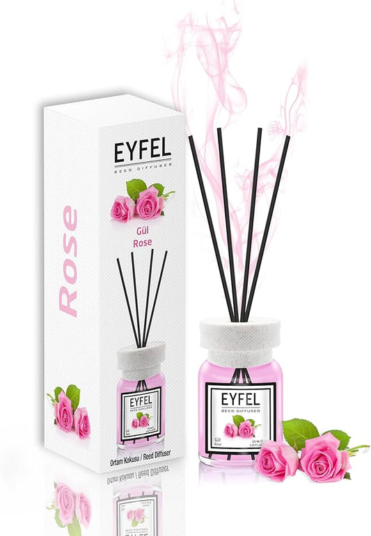EYFEL Reed Diffusers for Home – Rose Reed Diffuser Set 4.05 fl oz Oil Diffuser Sticks, Bathroom Diffuser, Home Fragrances, Scented Sticks, Home Décor