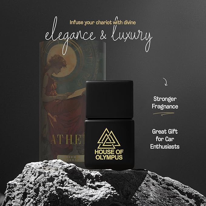 Athena Car Air Freshener and Diffuser - 100% Natural Essential Oils - Luxury Car Scent by House of Olympus - Made in USA