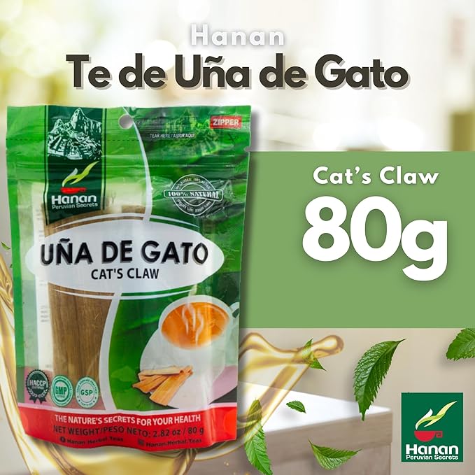 Hanan Te de Uña de Gato 80g - Cat’s Claw Loose Leaf Tea for Joint Support, Mobility & Well-Being, Natural Herbal Tea from Peru (2.82oz)