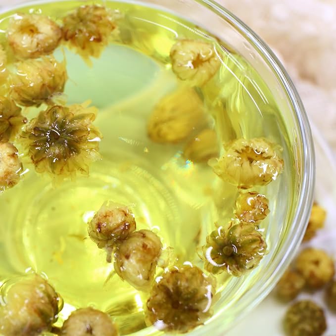 FullChea - Top Grade Chinese Chrysanthemum Tea - 3.52oz/100g - Premium Natural Dried Chrysanthemum Flower - Tai Ju Herbal Tea Loose Leaf - Non-GMO - Caffeine-free - Sweet & Fresh