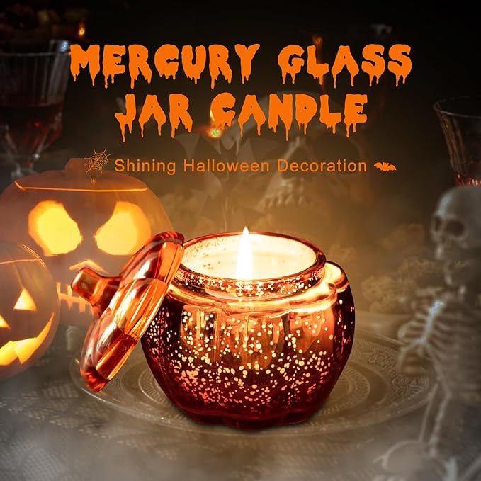 Lanpn Fall Scented Candles Gift Set 3 Pack, 16.5oz Pumpkin Glass Jar Candle, Thanksgiving Aromatherapy Soy Wax Candles for Woman Man, Autumn Fragrance Table Farmhouse Decoration, Tabletop Centerpiece