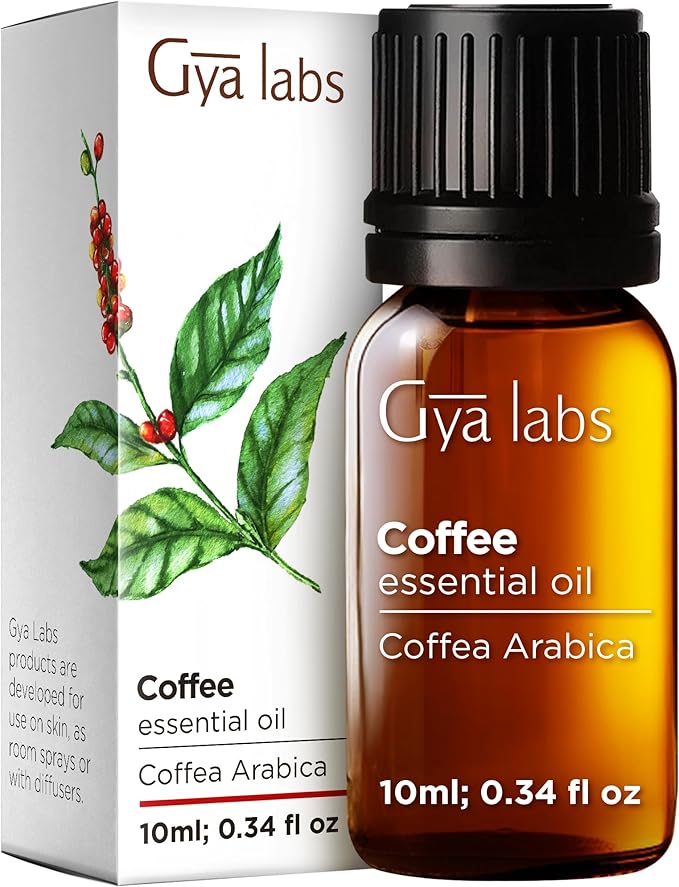 Gya Labs Coffee Essential Oil - 0.34 Fl Oz - for Hair, Skin, Diffuser, Aromatherapy & DIY Candle Making Scent
