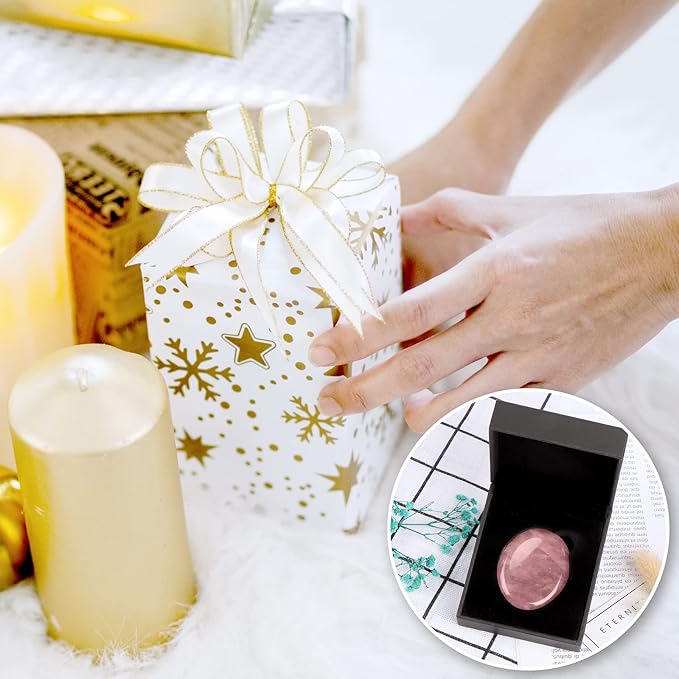 2" Strawberry Quartz Worry Stone Cherry Palm Stones Healing Crystals for Anxiety Meditation Thumb Stone Witchy Strawberry Decor Gift