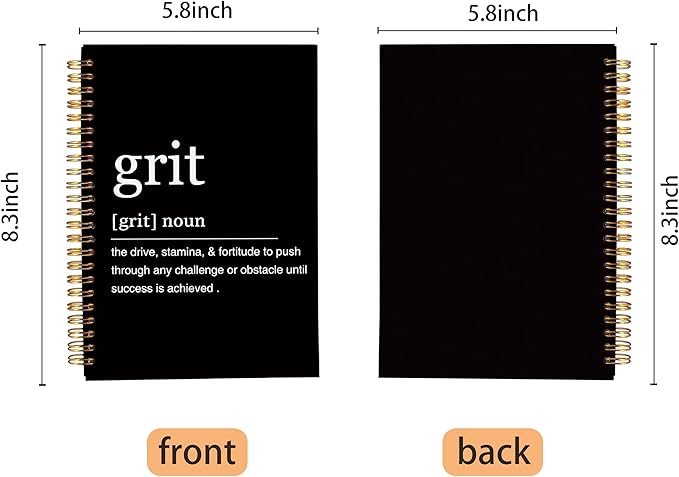 Inspirational Spiral Notebook,Inspirational Journal,Inspirational Journal for Women Men Writing,Grit Spiral Notebook 8.3×5.5 Inch