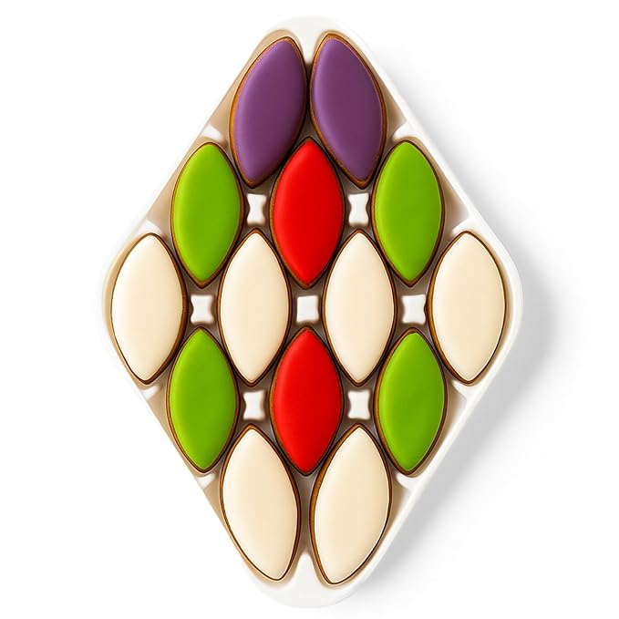 Andy Anand Chocolatier Calissons de Provence - Handcrafted Soft Almond Paste Candy, 5 Assorted Flavors with Candied Melons & Orange, Flown Fresh from France Authentic Divine Taste (28 Pcs, 12.3 Oz)