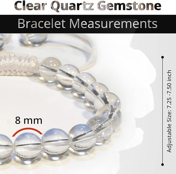 Energy Protection Crystal Handmade Adjustable Bead Bracelet Perfect for Men, Women’s Gift - Gemstone Healing Stretch Bracelet Pulsera Para Hombre Mujer Stocking Stuffer