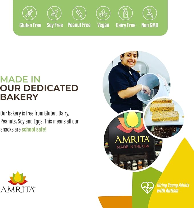 Amrita Nut Free Chocolate Maca Vegan Protein Bars (12 Count PK of 3) | 12g Plant-Based Protein Bar | Peanut Free, Gluten Free, and Dairy Free | Low Sugar, High Fiber, Healthy School-Safe Snacks