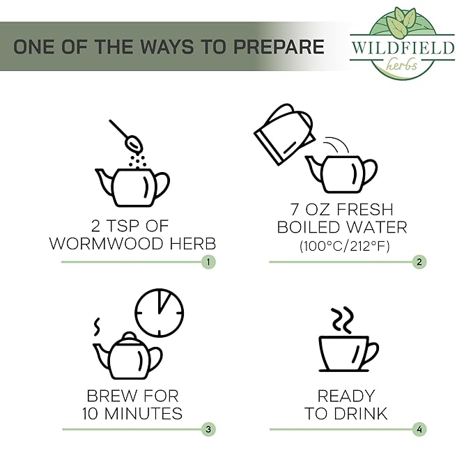 4 oz. Wormwood Tea Wormwood Herb Dried Herb Tea (Artemisia Absinthium) - 113g Dry Wood Worm Artemisiae Absinthii Herba Artemisa Ajenjo Hierba