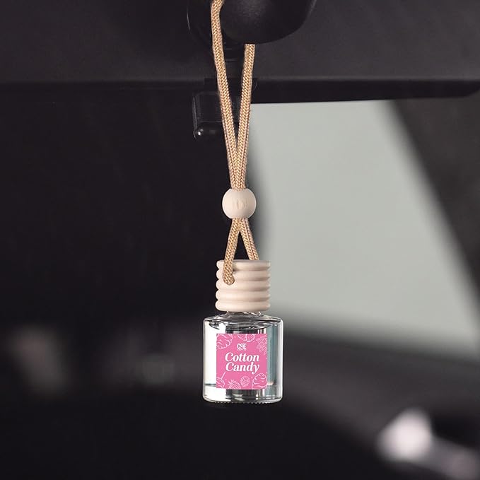 CANDECraftCo Car Air Hanging Fragrance Oil, Car Auto Freshener for Essential Oils, Scents Fragrance Aromatherapy Automobile Diffuser, Long Lasting (Cotton Candy)