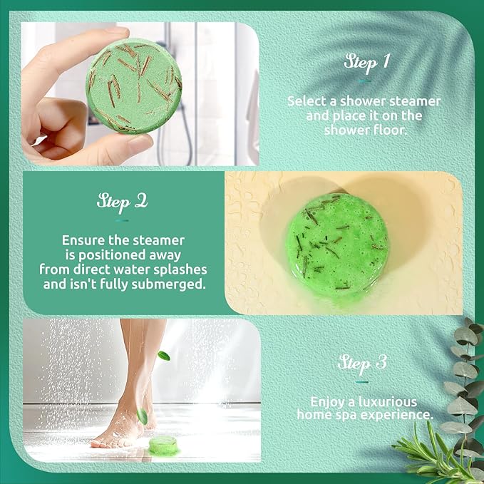 Shower Steamers Aromatherapy - 8 Pack Eucalyptus Mint Shower Bombs with Essential Oils, Birthday Gifts for Women Self Care Relaxation Home SPA Stress Relief,Gifts for Girlfriend Teacher Christmas Gift