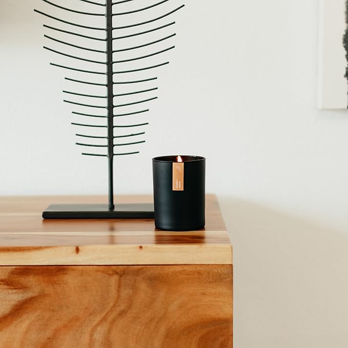 Calyan Wax Co. Soy Wax Candle, Rose + Peony Scented Candle, 75 Hour Burn Time, Aromatherapy Soy Candles, Non Toxic & Vegan Soy Wax, Black Tumbler Scented Candles, 13oz