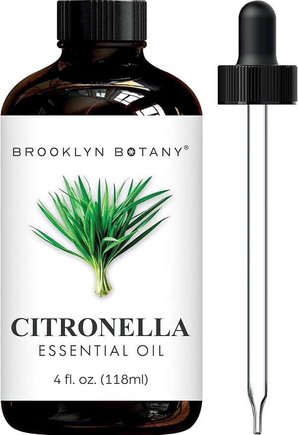 Brooklyn Botany Citronella Essential Oil - 100% Pure and Natural - Premium Grade Oil with Dropper - for Aromatherapy and Diffuser - 4 Fl Oz