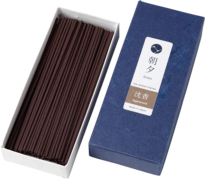 Asayu Japan Low Smoke Incense Sticks Agarwood Scent (40gr), Made in Japan Quality - Agarwood 40gr
