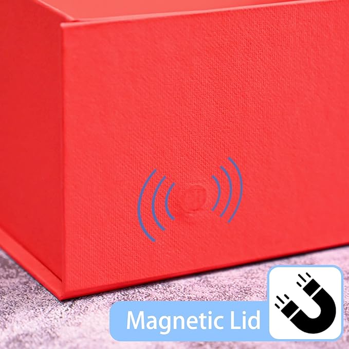 LIFELUM Christmas Gift Boxes 5 Pack 13.85 x 8.35 x 4.45 inch Christmas Gift Boxes for Presents with Ribbon Valentine's Bridesmaid Boxes Contains Card, Ribbon, Shredded Paper Filler for Packing