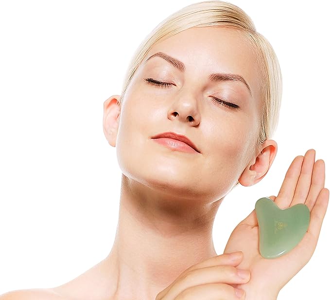 Jade Stone Facial Massager for Facial Lifting and Tightening Massage, Anti-Wrinkles, Anti-Aging Gua Sha Wrinkles Removal Massage, Skin Care and Rejuvenation