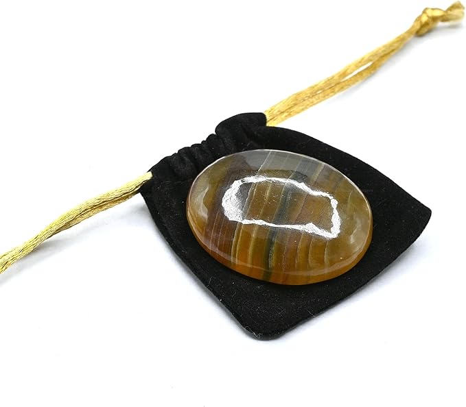 Amazing Gemstone Fluorite Crystals and Healing Stones - Large Palm Stone Crystals Piedra - Crystal for Good Luck, Balanced Positive Energy, Meditation - Unique Stocking Stuffers, Gifts for Women, Men