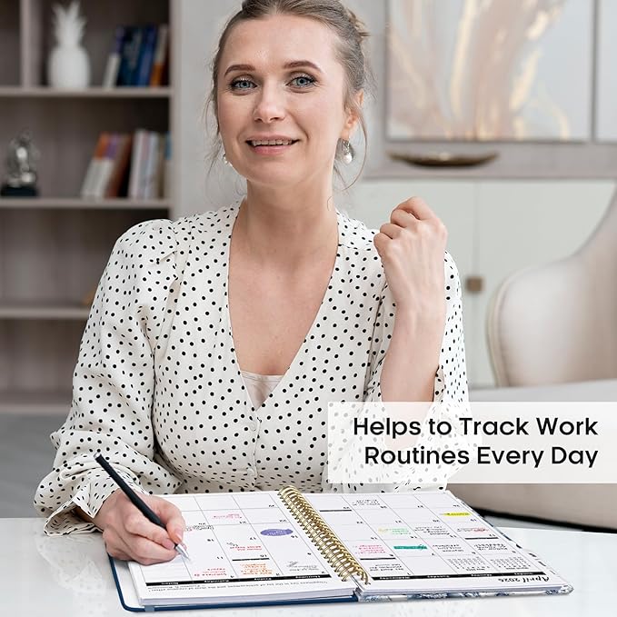 2026 Planner, Monthly and Weekly Calendar Planner for Women, January 2026 - December 2026, Hardcover Pretty 2026 Agenda Planner Book with Tabs, Spiral Bound, Perfect for School Office Home Supplies, 8.5" x 11" - Blue Floral