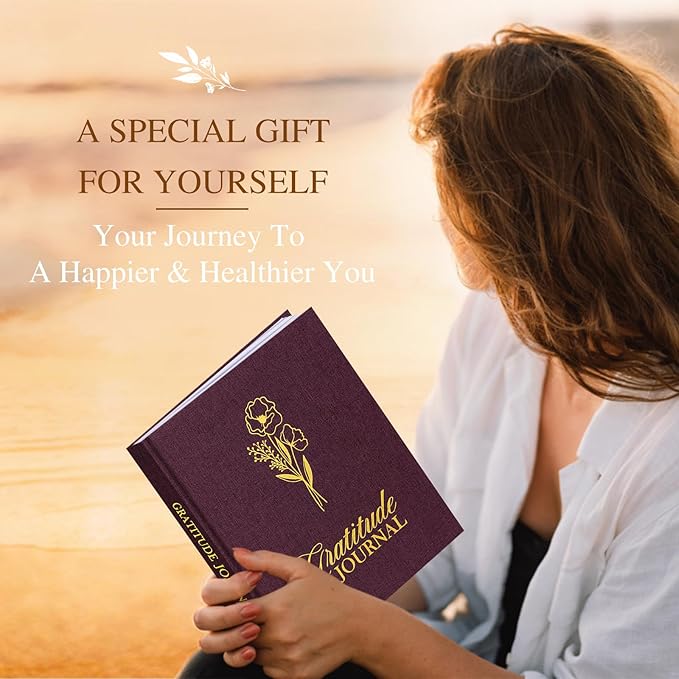 Lanpn Daily Gratitude Journal for Woman Men, The 5 Minute Gratitude Diary with Prompts, Linen Affirmation Mindfulness Positivity Planner, 156 Page Better Every Day Reflection Guided Notebook, Purple