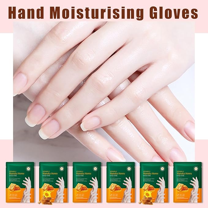 6 Pairs Hand Mask for Dry Cracked Hands,Nourishing Moisturizing Gloves,Hands Moisturizer for Deep Moisturizing,Silky Smooth Moisturizing Gloves,Hand Care Mask Set(L)